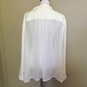 NWT RYAN WYTHE white Sheer Back blazer jacket 32